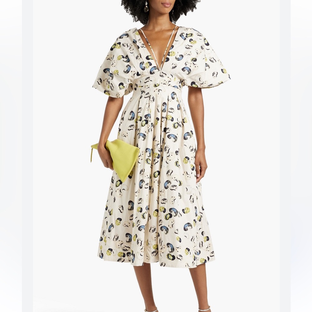 Agua Elegant Cream Printed Dress